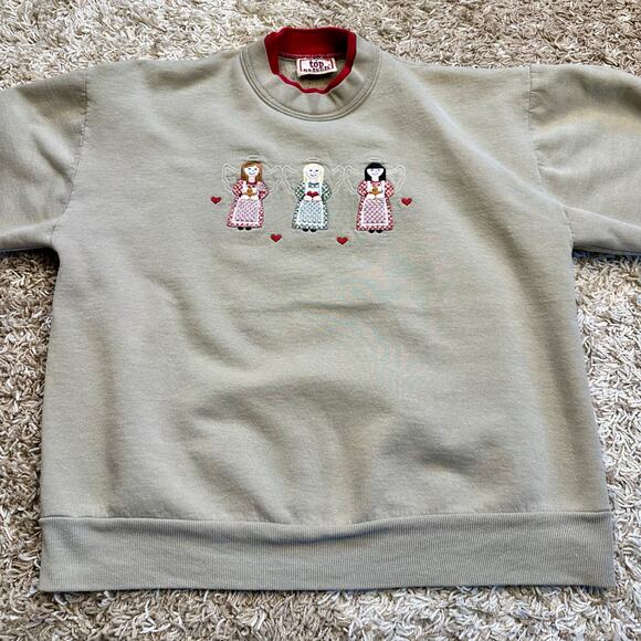 Vintage Top Stitch by Morning Sun Angel Sweatshirt Made In USA Women’s  Size L - Picture 2 of 10